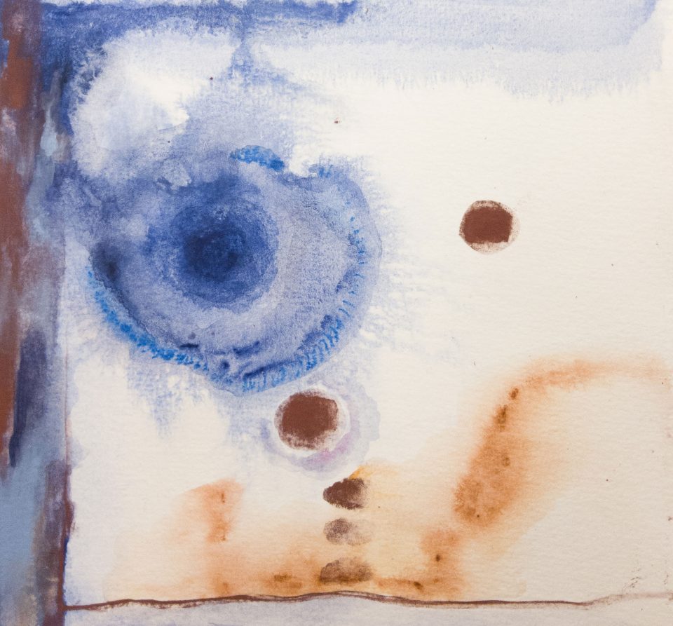disegno astratto realizzato attraverso tecnica mista su carta