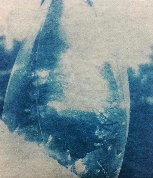 Daily memories-frammento 1, cyanotype on paper, 10x10 cm, 2017 -Virginia Dal Magro