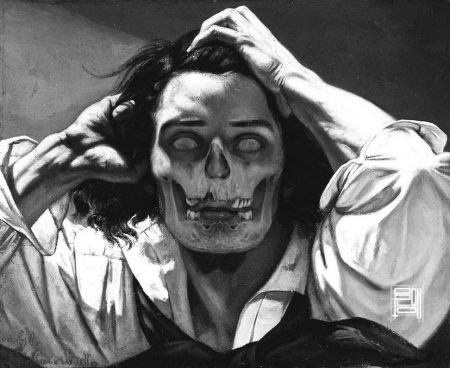 Opera di Alessandro Bologna dal titolo Gustave Courbet “Uomo disperato” mod by death.