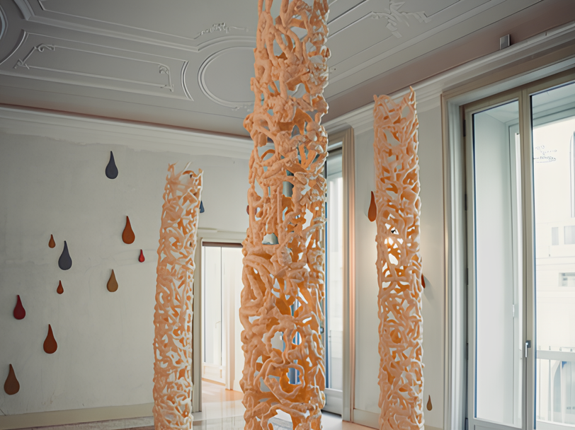 Alessandro Giove, "Colonne", schiuma poliuretanica, 40 x 40 x 300 cm, 2023.