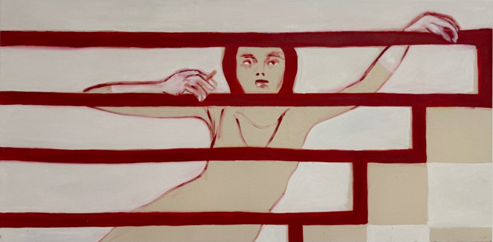 Fiamma Diletta Cremonese, "Attesa", olio su tela, 50x100 cm, 2026.